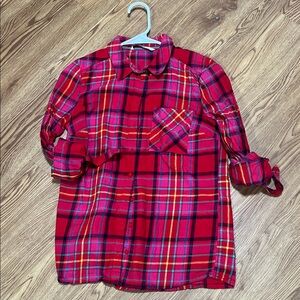 Vibrant Plaid Button-Up Shirt